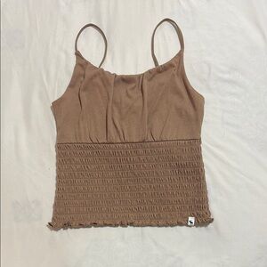 Brown Smocked Women's Top